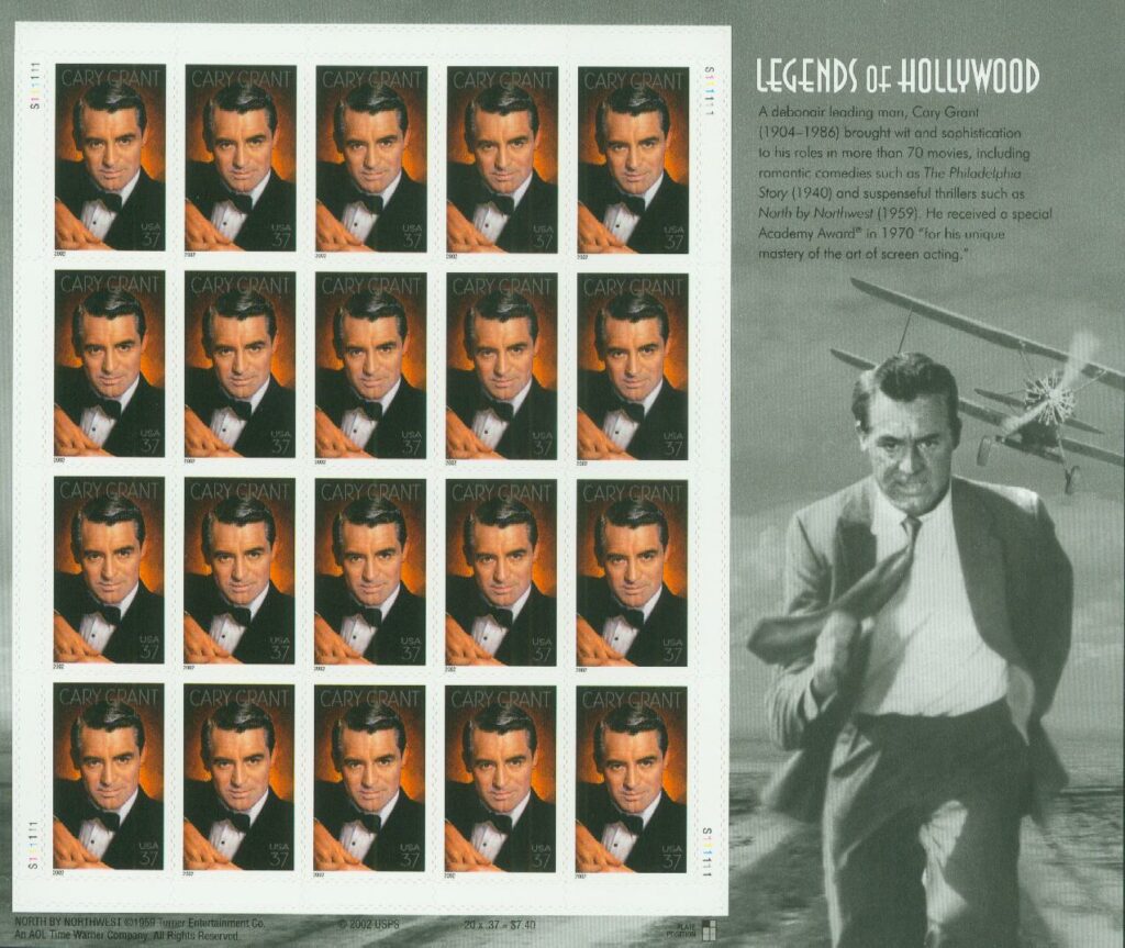 2002 37¢ Legends of Hollywood: Cary Grant Mint sheet