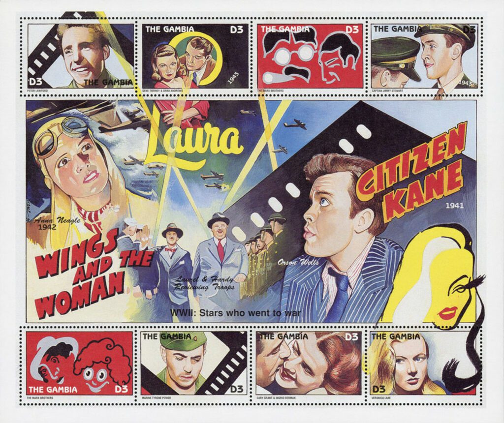 1995 World War II: Stars Who Went to War sheet of 8