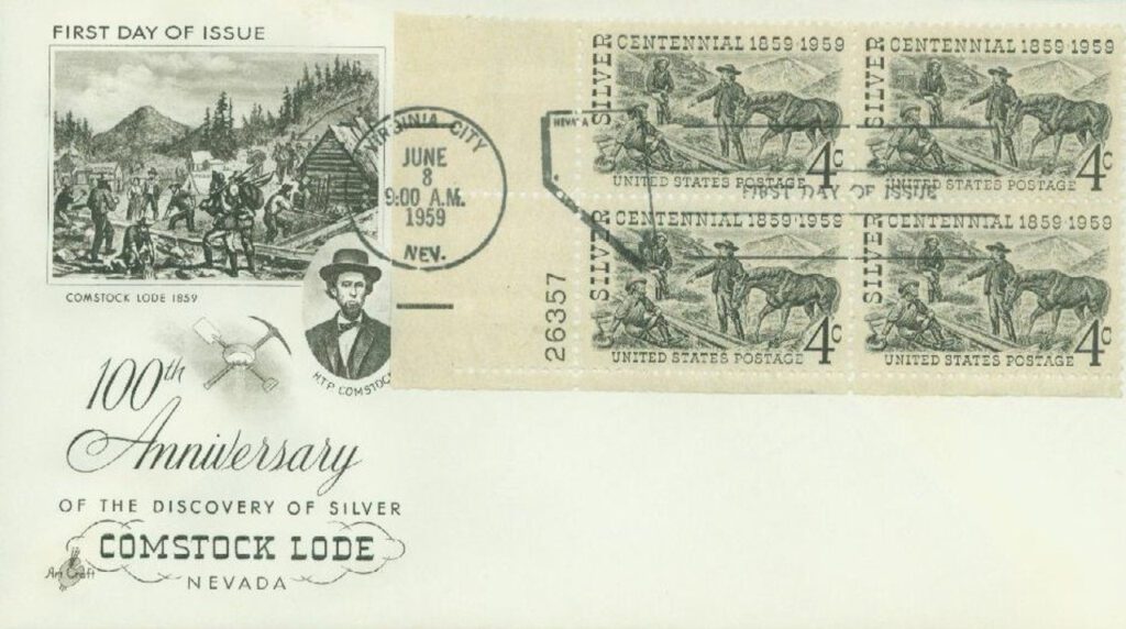 # 1130 - 1959 4c Silver Centennial Classic First Day Cover