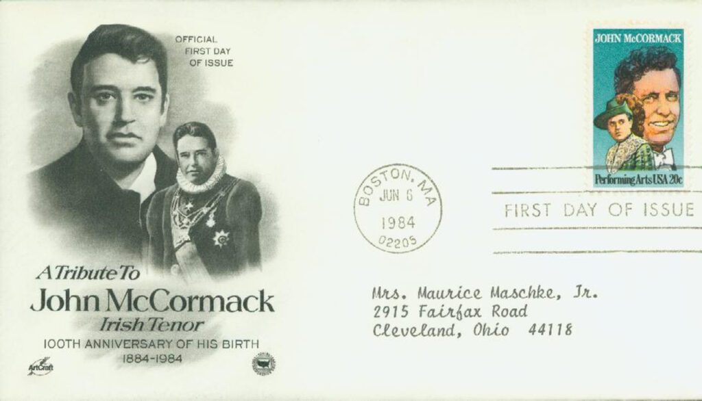 #2090 - 1984 20c Performing Arts: John McCormack Classic First Day Cover