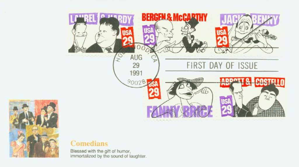 #2562-66 - 1991 29c Comedians Fleetwood First Day Cover