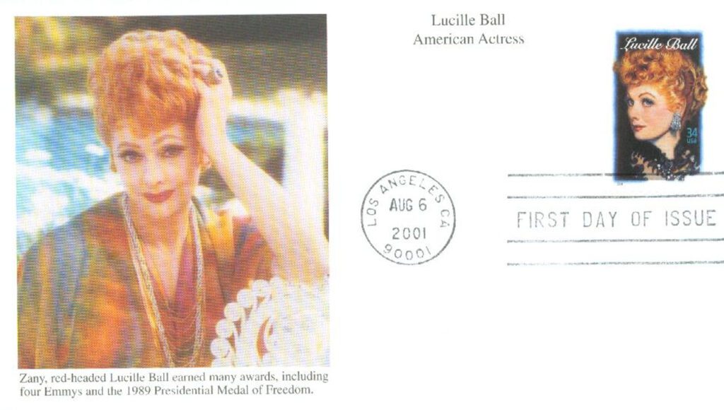 #3523 - 2001 34c Legends of Hollywood: Lucille Ball Mystic First Day Cover