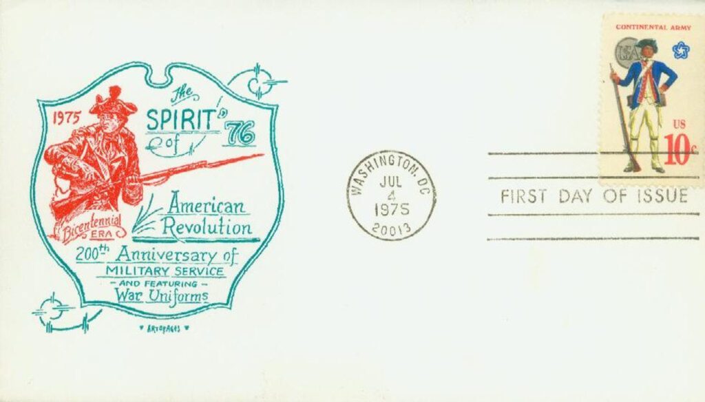 1975 10c U.S. Military Uniforms: Continental Army Classic First Day Cover