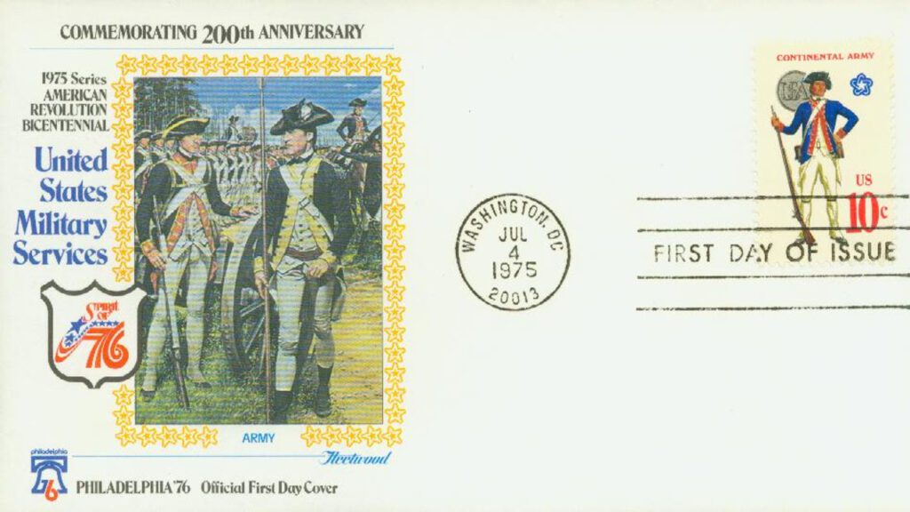 1975 10c U.S. Military Uniforms: Continental Army Fleetwood First Day Cover
