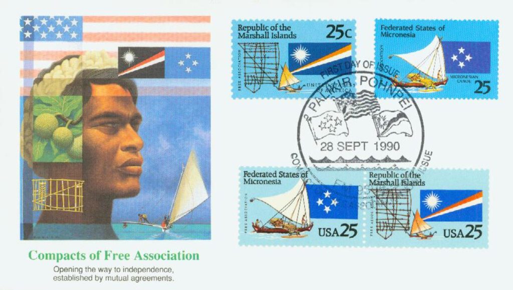#2506-07 - 1990 25c Micronesia and Marshall Islands Fleetwood First Day Cover