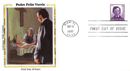 1997 32¢ Padre Felix Varela Colorano Silk Cachet First Day Cover