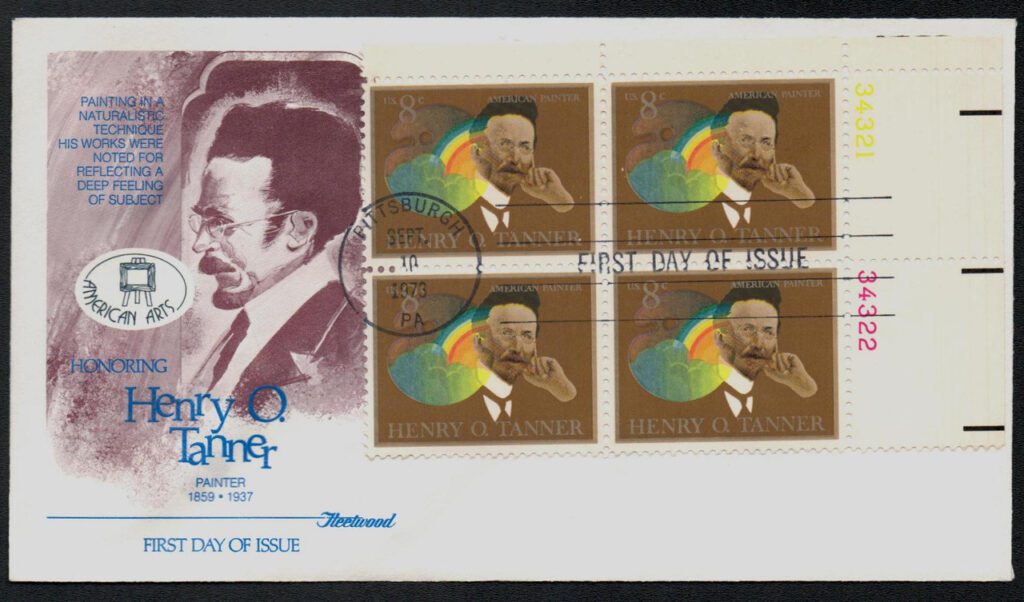 #1486 - 1973 8c Henry O. Tanner Fleetwood Plate Block First Day Cover
