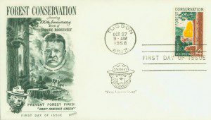 U.S. #1122 – First Day Cover with Smokey the Bear cancel and cachet.