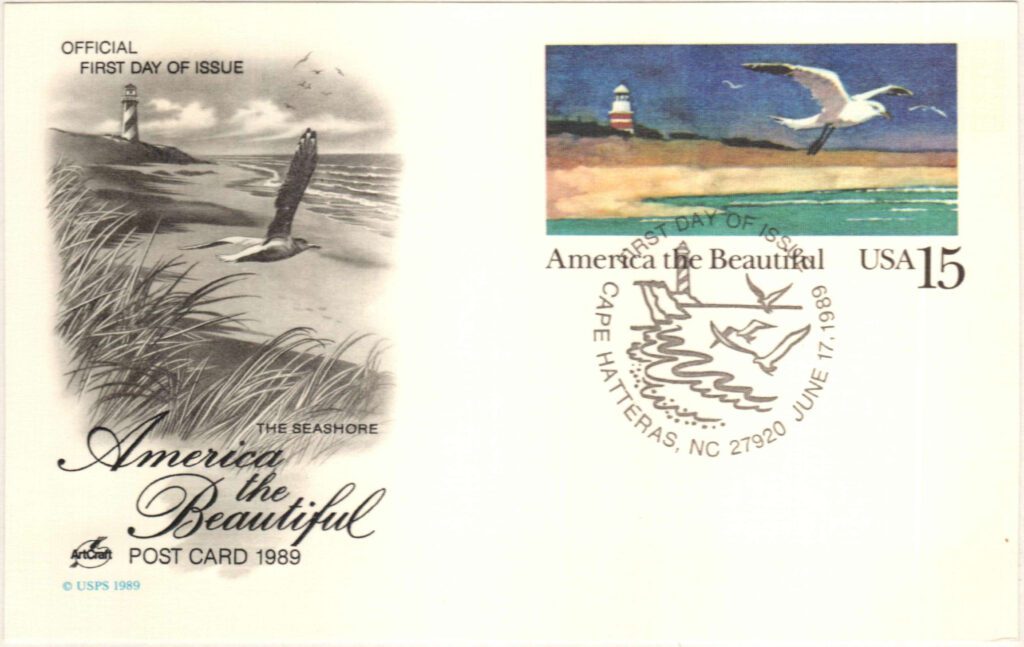 # UX132 - 1989 15c Postal Card - The Seashore