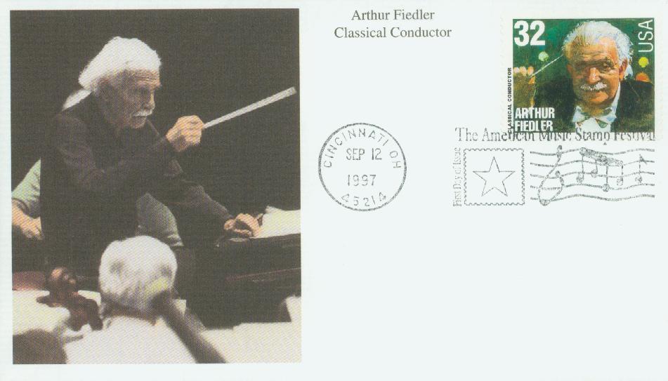 # 3159 - 1997 32c Conductors and Composers: Arthur Fiedler, Conductor Mystic First Day Cover