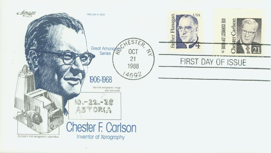 # 2180 - 1988 21c Great Americans: Chester Carlson Classic First Day Cover