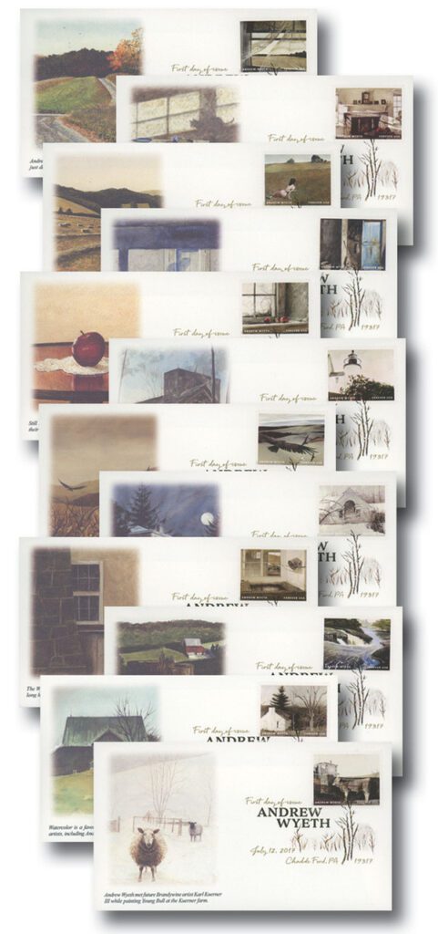 #5212 - 2017 First-Class Forever Stamp - Andrew Wyeth Paintings First Day Covers with Digital Color Cancels