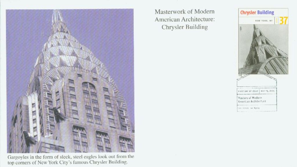 #3910b - 2005 37c Modern American Architecture: Chrysler Building Mystic First Day Cover