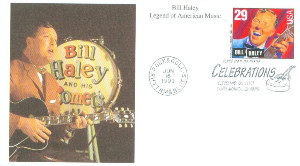 #2732 - 1993 29c Legends of American Music: Bill Haley, booklet single Mystic First Day Cover