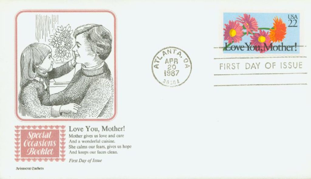 #2273 - 1987 22c Special Occasions: Love you, Mother! Classic First Day Cover