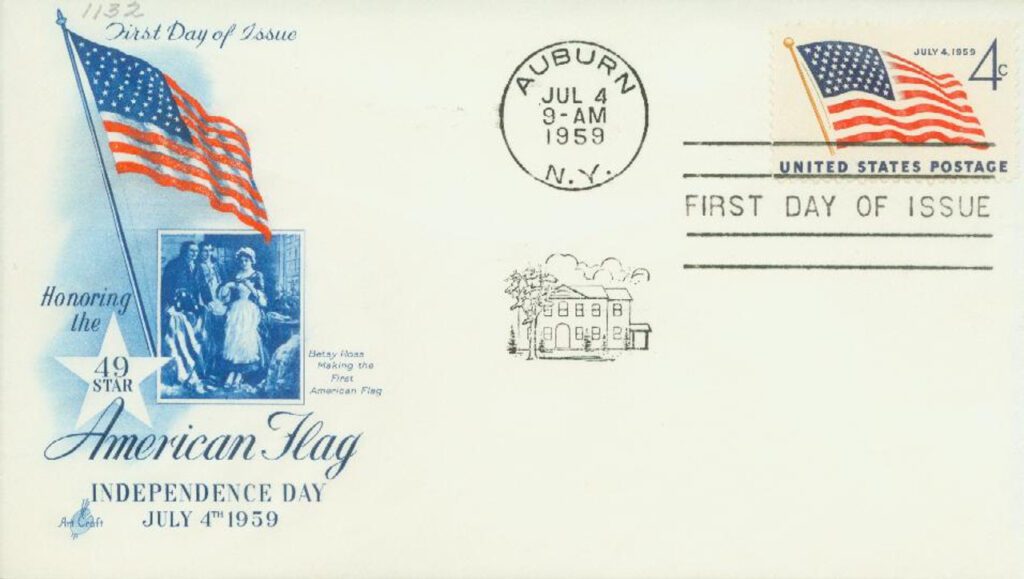 #1132 - 1959 4c 49 Star U.S. Flag Classic First Day Cover