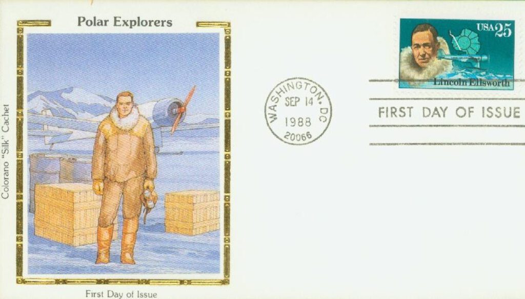 #2389 - 1988 25c Antarctic Explorers: Lincoln Ellsworth Colorano Silk Cachet First Day Cover