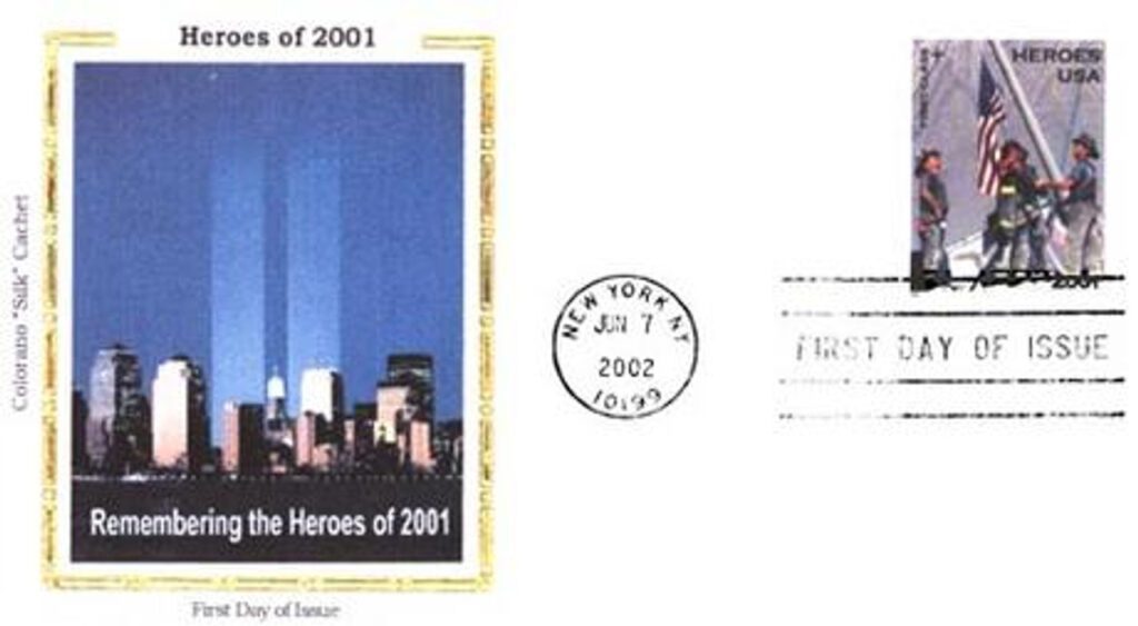 #B2 - 2002 Non-Denominated, 34c & 11c Surtax Semipostal - Heroes of 2001 Colorano Silk Cachet First Day Cover