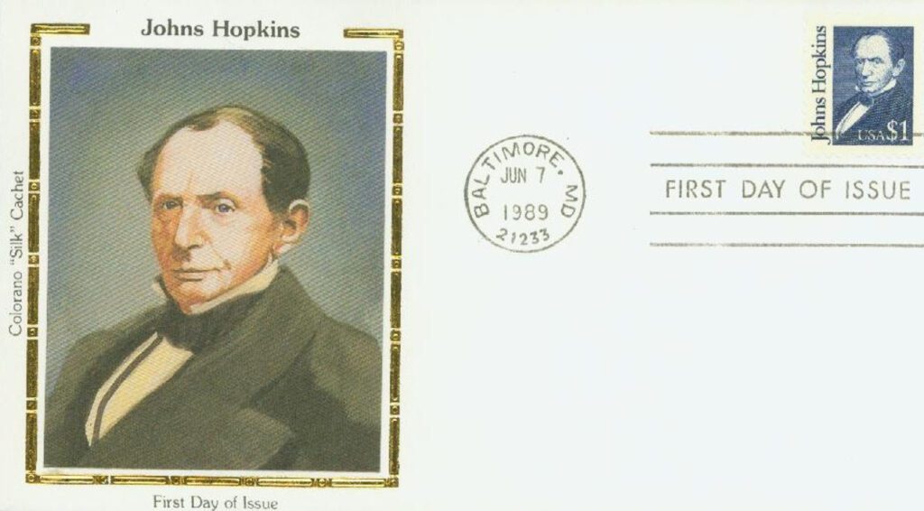 #2194 - 1989 $1 Great Americans: Johns Hopkins Colorano Silk Cachet First Day Cover