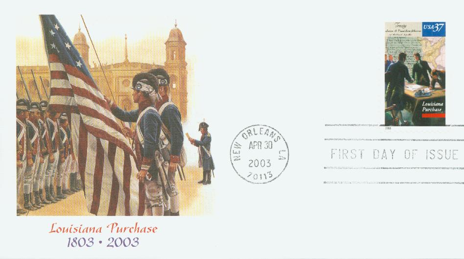 # 3782 - 2003 37c Louisiana Purchase Bicentennial Fleetwood First Day Cover