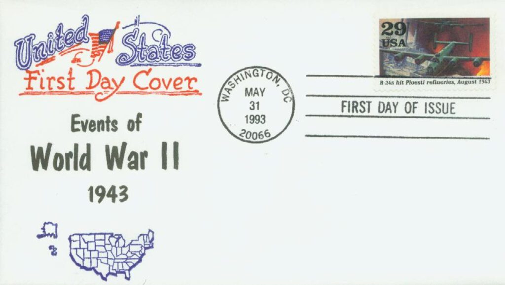 #2765d - 1992 29c World War II: B-24s Hit Ploesti Refineries Classic First Day Cover