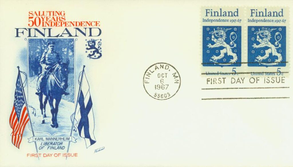 1967 5¢ Finnish Independence Fleetwood First Day Cover
