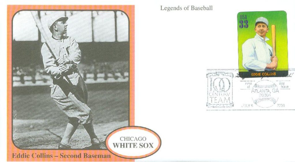 #3408b - 2000 33c Legends of Baseball: Eddie Collins Mystic First Day Cover