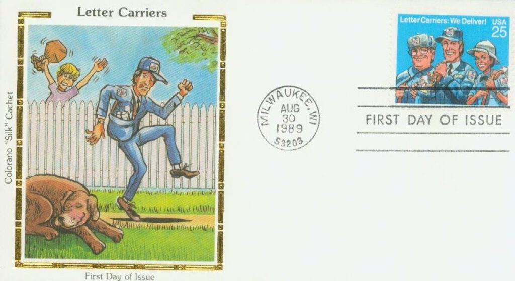 #2420 - 1989 25c Letter Carriers Colorano Silk Cachet First Day Cover