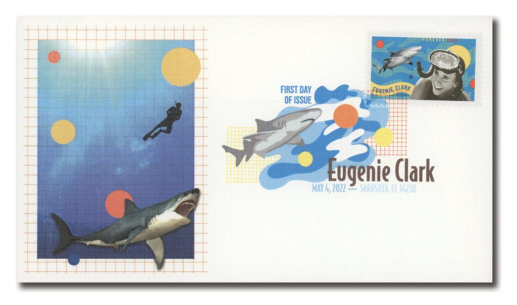 #5693 - 2022 First-Class Forever Stamp, Eugenie Clark Fleetwood First Day Cover with Digital Color Cancel