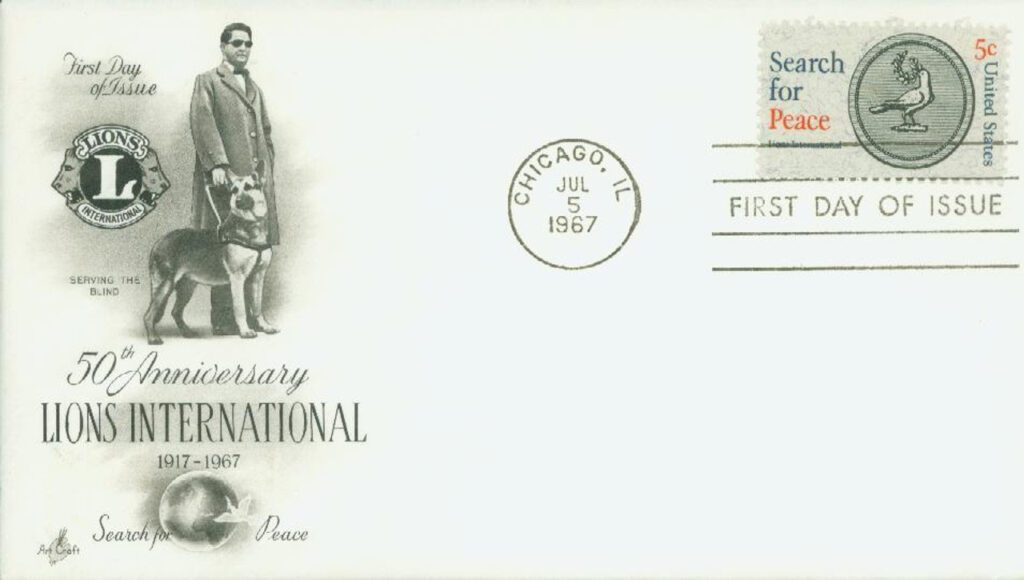 #1326 - 1967 5c Search for Peace, Lions International Classic First Day Cover