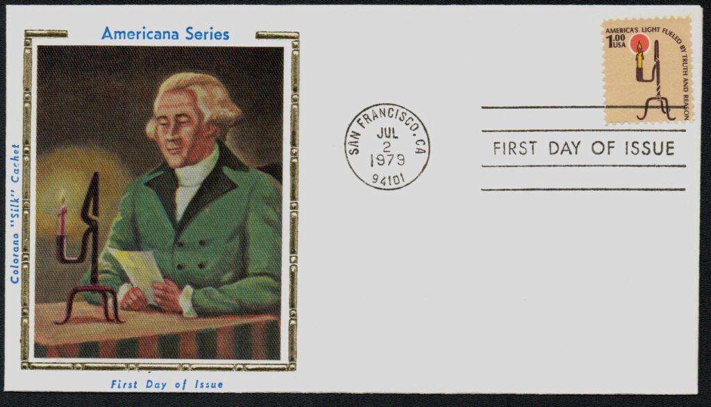 1610 - 1979 $1 Americana Series - Rush Lamp Colorano Silk Cachet First Day Cover
