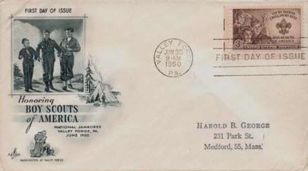 # 995 - 1950 3c Boy Scouts of America Classic First Day Cover