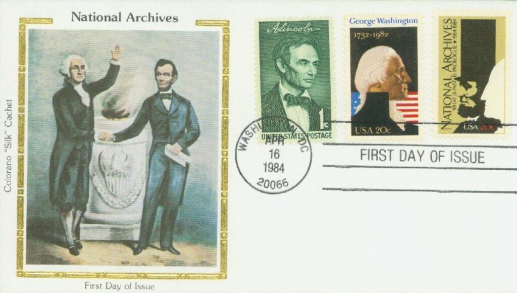 #2081 - 1984 20c National Archives 50th Anniversary Colorano Silk Cachet First Day Cover
