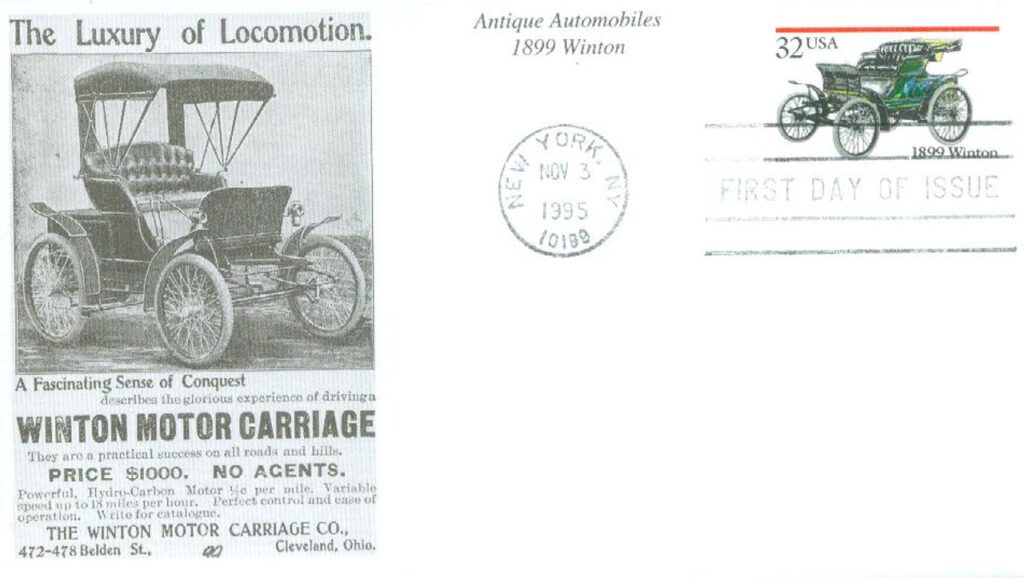 #3022 - 1995 32c Antique Automobiles: 1899 Winton Mystic First Day Cover
