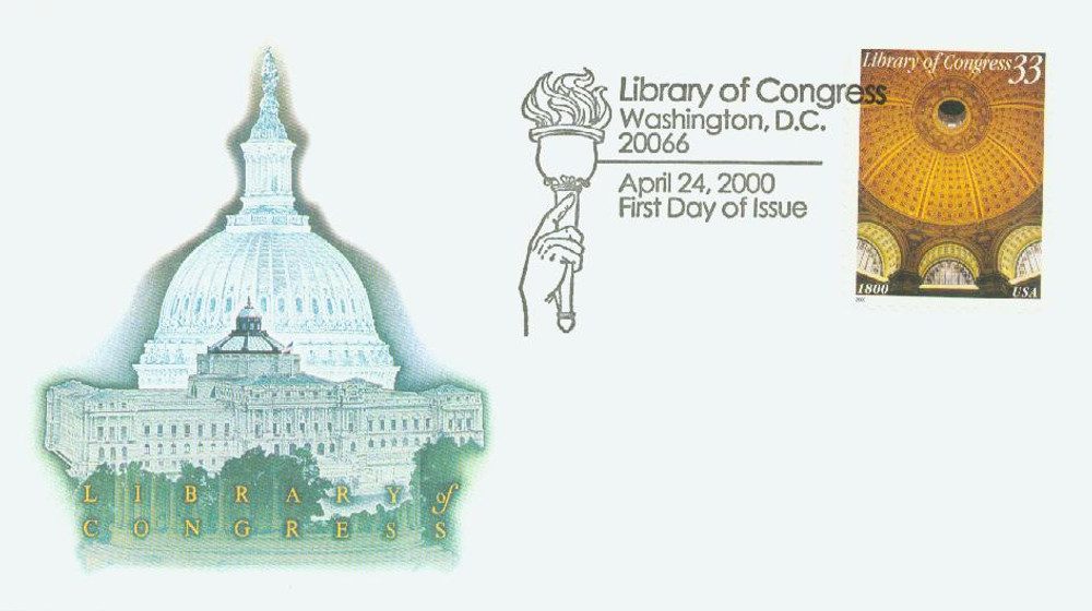 # 3390 - 2000 33c Library of Congress Fleetwood First Day Cover