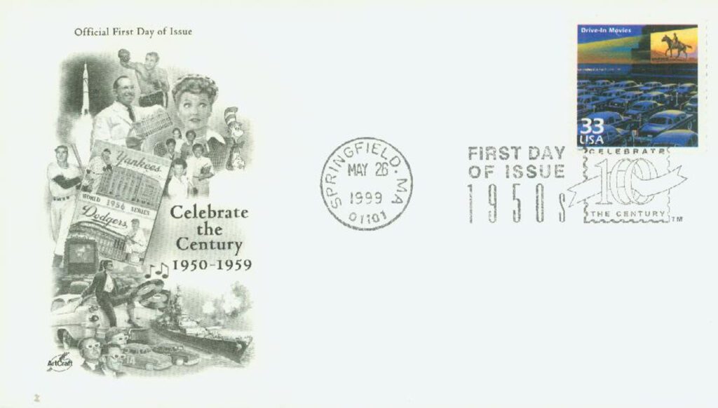 #3187i - 1999 33c Celebrate the Century,1950s: Drive-In Movies Classic First Day Cover