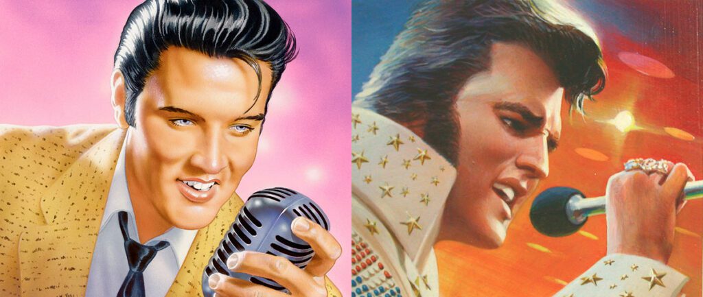 Elvis art the public had to choose from for first stamp