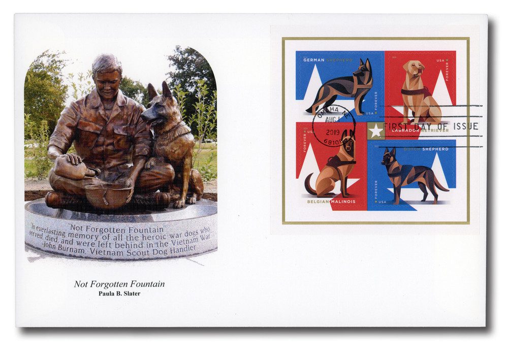 #5405-08
2019 First-Class Forever Stamp - Military Working Dogs Fleetwood First Day Cover