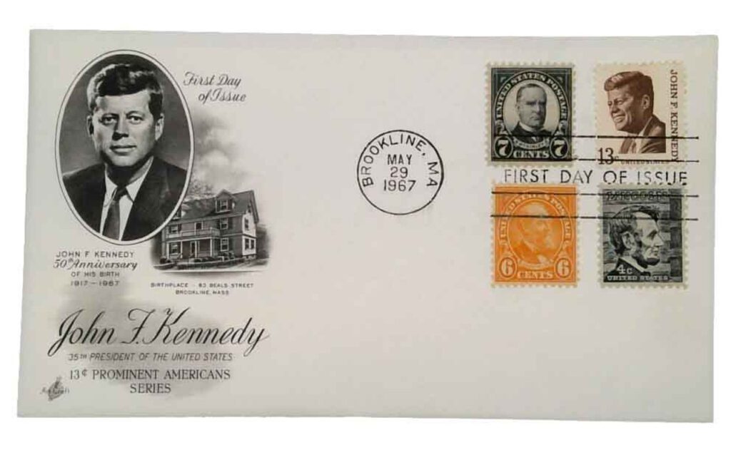 1287 - 1967 13c Prominent Americans: John F. Kennedy Classic Combination First Day Cover