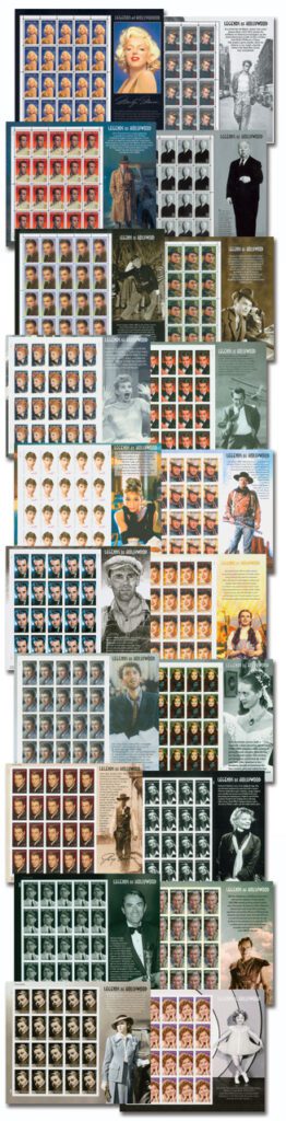 #2967/5060 - Complete Set,1995-2016 Legends of Hollywood Collection, 20 mint stamp sheets