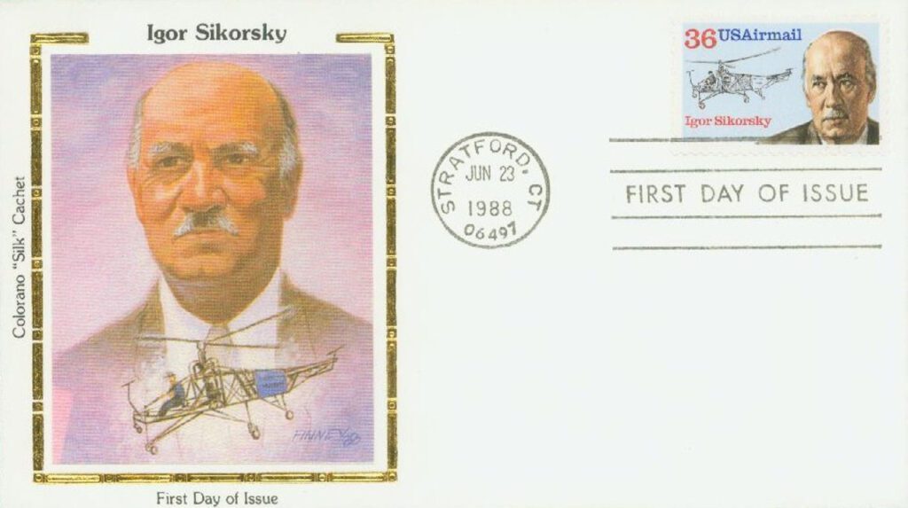#C119 - 1988 36c Igor Sikorsky Airmail Colorano Silk Cachet First Day Cover Colorano Silk Cachet First Day Cover