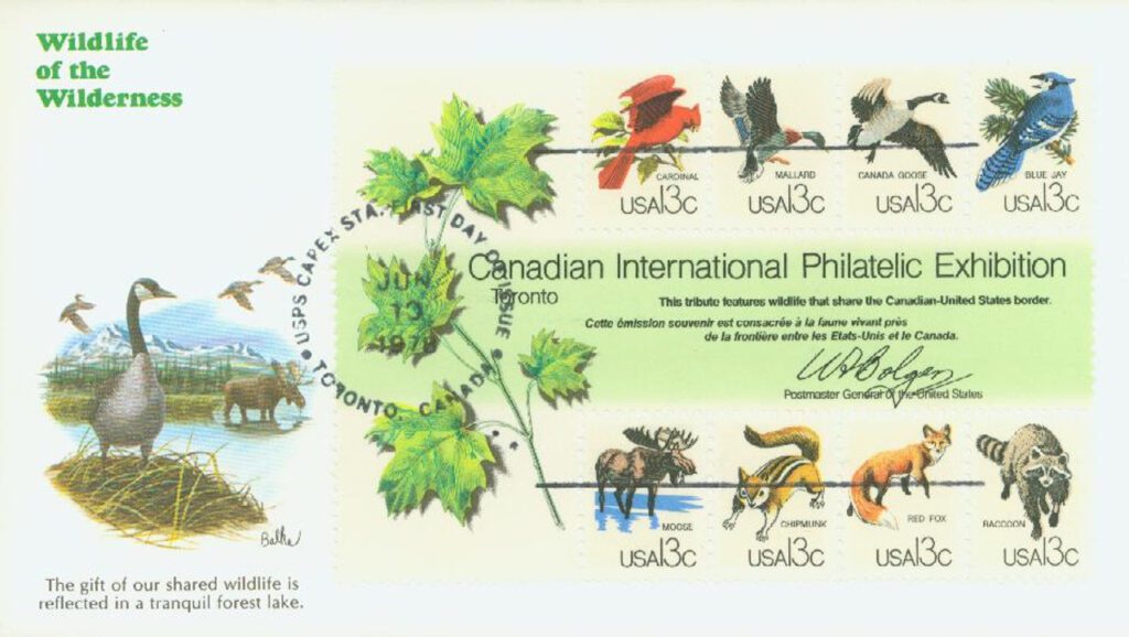 #1757 - 1978 13c CAPEX Wildlife souvenir sheet Fleetwood First Day Cover