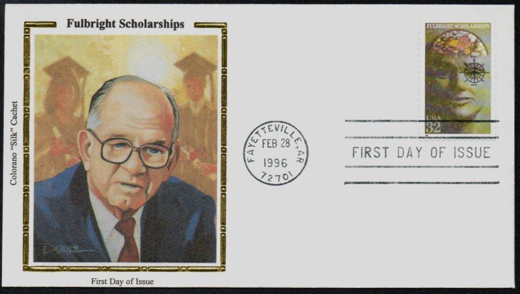 #3065 - 1996 32c Fulbright Scholarships Colorano Silk Cachet First Day Cover
