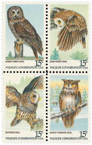 US #1760-63 1978 American Owls