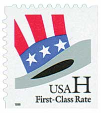 US #3267 H Rate Change booklet Die cut 9.9