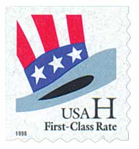 US #3269 H Rate Change booklet Die cut 8