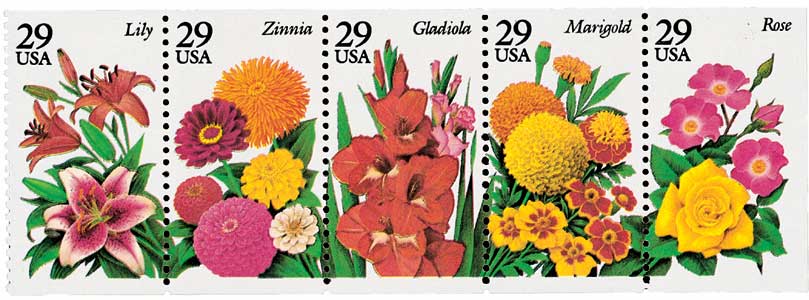 US #2829-33 Summer Garden Flowers