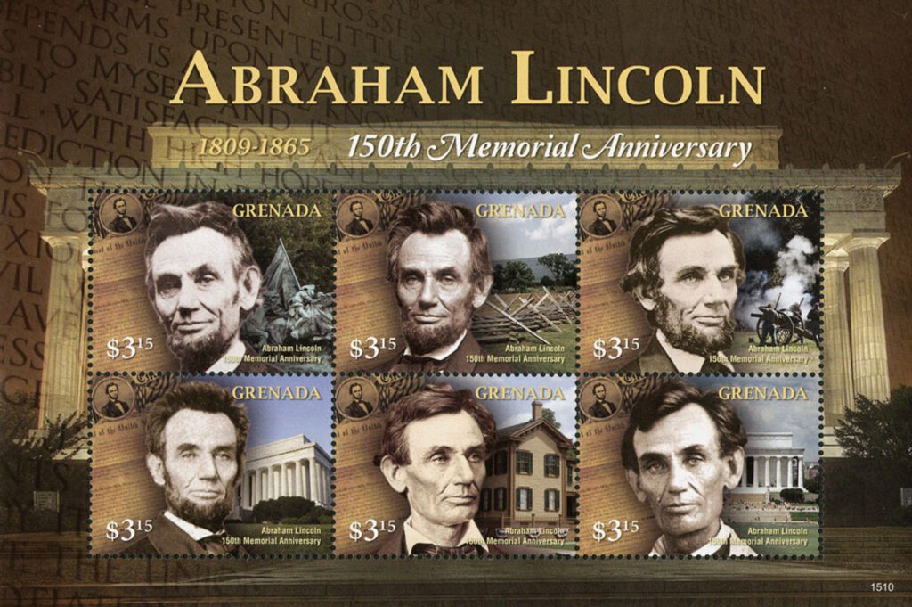 #M11968 - 2015 $3.15 Abraham Lincoln,150th Memorial Anniversary, Mint Sheet of 6 Stamps, Grenada