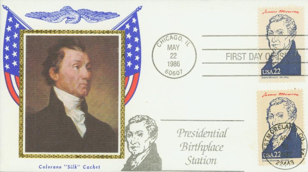 #2216e - 1986 22c Pres. Monroe, First Day Cover