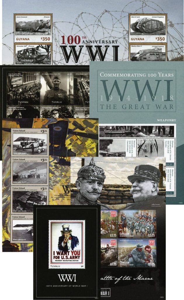 # M11917 - Wforld War 1 100th Anniversary Collection, Mint, Set of 6 Mint Sheets